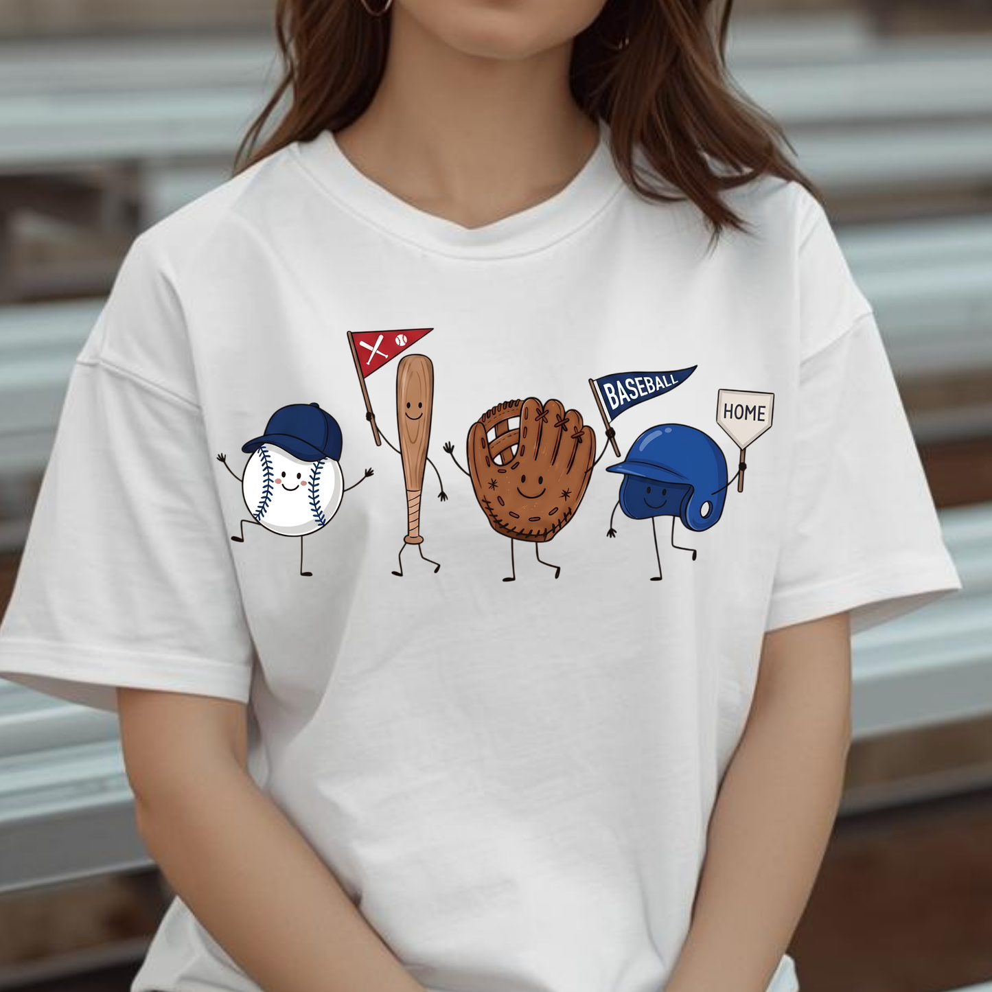 Baseball Icons Graphic T-Shirt | Baseball Fan Game Day Tee | Unisex Sports Shirt