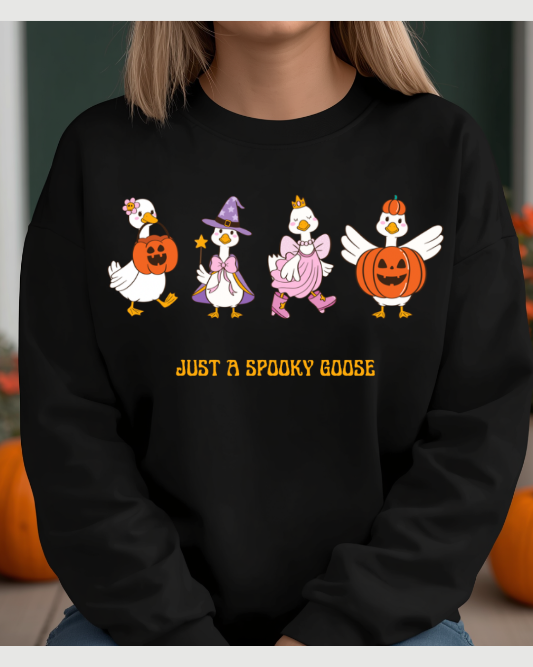 Spooky Goose Halloween Shirt & Sweatshirt | Cute Fall Goose Apparel